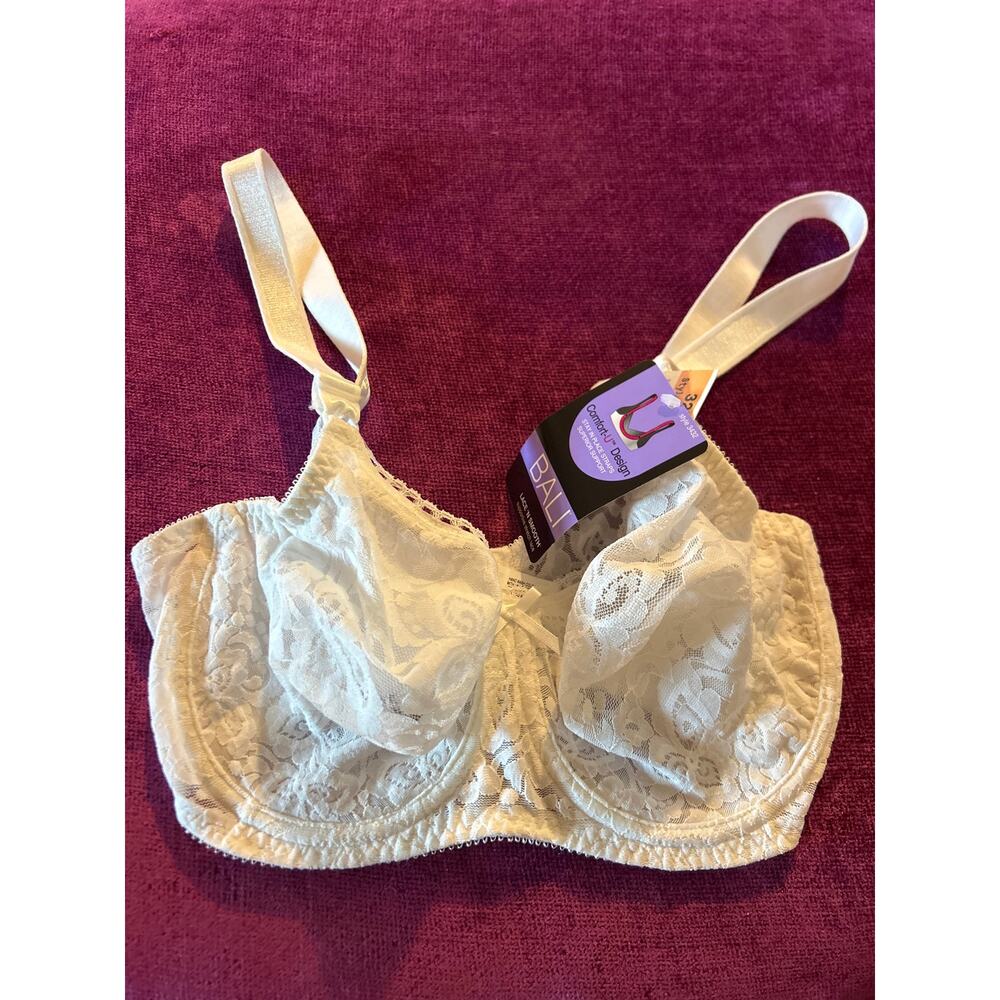 BALI Lace 'N Smooth Underwire Bra Size 32DD 32E NWT New with Tag White 1 - Picture 4 of 5